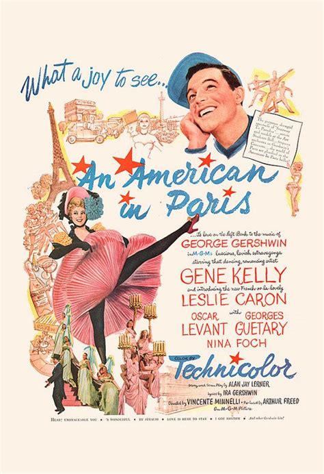 Vintage Movie Poster An American In Paris By Encoreprintsociety Classic