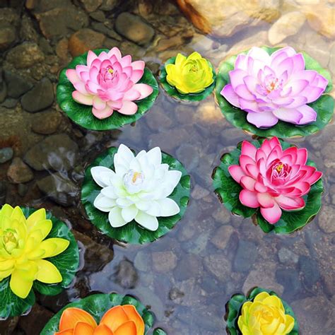 Lshcx Artificial Floating Lotus Flower For Pond Decor 6