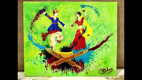 Acrylic Holi Painting For Holi Festival Youtube