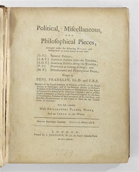 Benjamin Franklin Works Two Early Editions