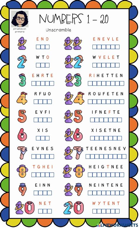 Written Numbers In English Worksheets