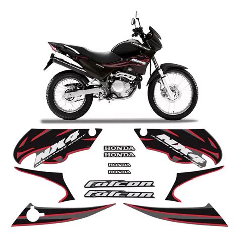 Adesivos Para Falcon Nx Adventure Spirit Honda Moto Preta