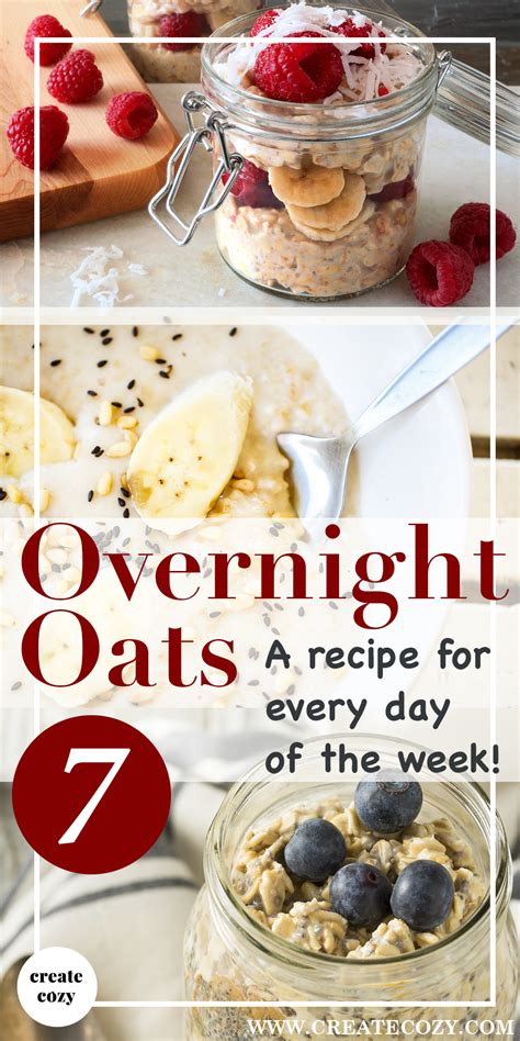 This delicious, healthy, low calorie overnight oats recipe is high in calcium and is guaranteed to make breakfast time, quick and easy. An Overnight Oats Recipe for Every Day of the Week! | Oats ...