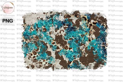 Cowhide Leopard Turquoise Distressed Graphic By Wildflowers1994