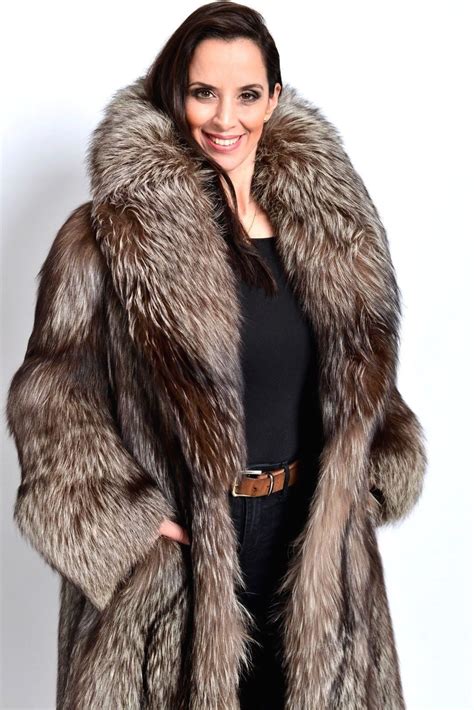 silver fox fur coat full length ebay real fur coat fur fox fur coat