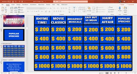 Jeopardy Game Template For Powerpoint