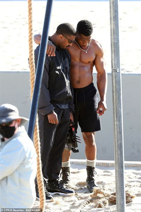 Michael B Jordan Directs A Shirtless Jonathan Majors On The Creed Iii