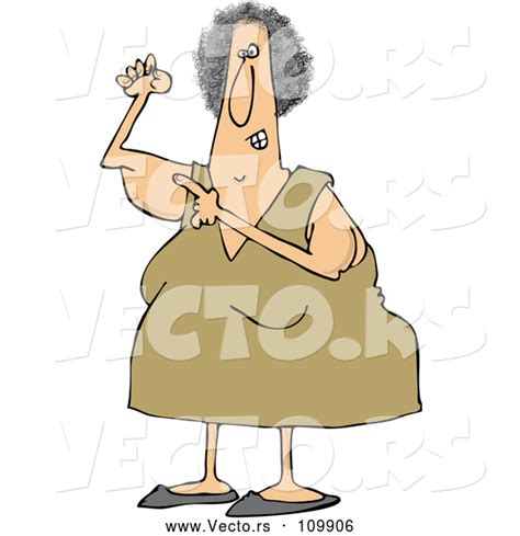 Vector Of Cartoon Chubby White Lady Pointing To Her Flabby Tricep By Djart 109906
