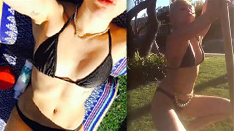 Mileys Most Outrageous Instagram Yet She Pole Dances In Bikini While Smoking Something Funky