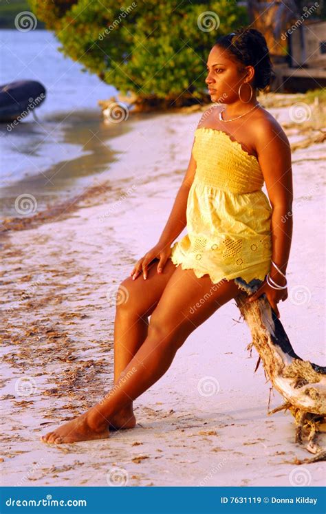 Island Girl In Yellow Stock Image Image Of Skin Yellow 7631119