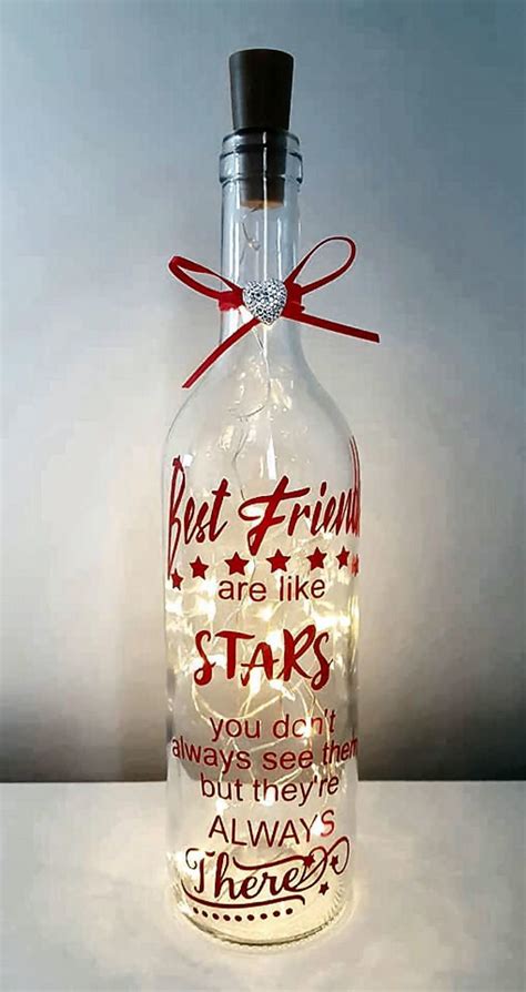 Best Friends Are Like Stars Wine Bottle Vinyl Quote Commercial Use See