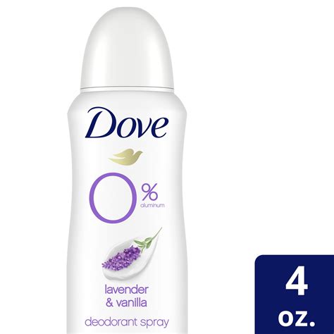 Dove 0 Aluminum Deodorant Spray Lavender And Vanilla Aluminum Free 4 Oz