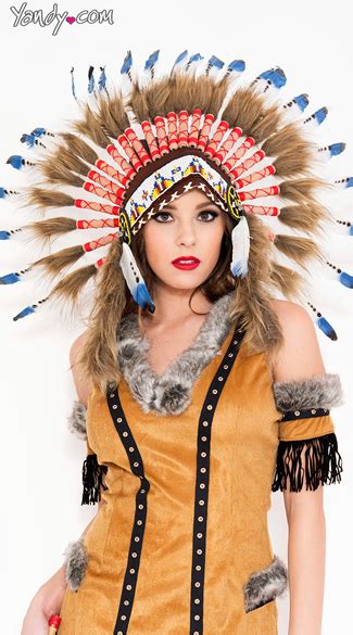 Indian Feather Headdress Indian Chief Feather Headdress Blue Indian