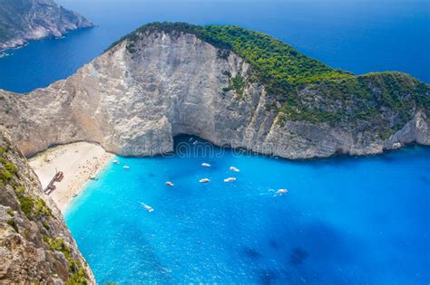 Navagio Beach In Greece Island Zakynthos Stock Image