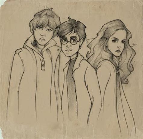 Golden Trio Drawing Harry Potter Harry Potter Drawings Harry