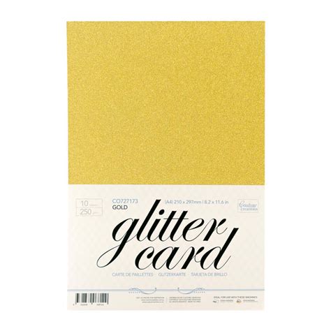 Couture Creations A4 Glitter Card Gold Co727173 250gsm 10pk