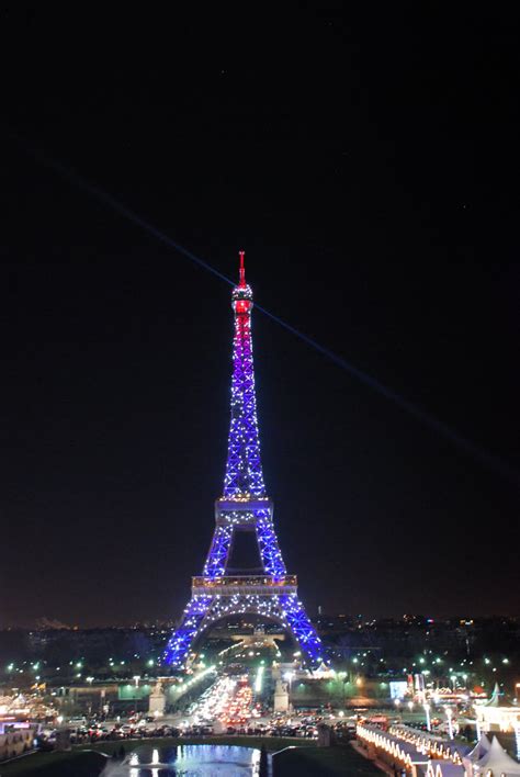 Flowers And More Eiffel Tower Under Christmas Lights