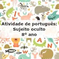 Atividade de português Sujeito oculto 8º ano Acessaber
