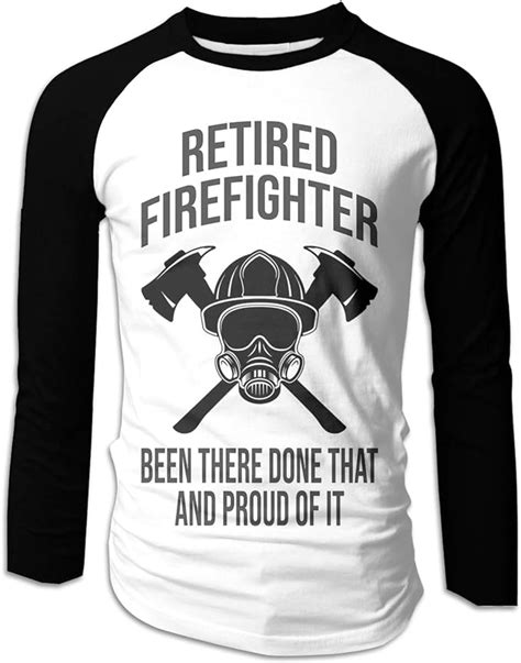 Retired Firefighter Mens Long Sleeve Raglan Sports