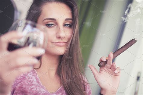A Young Girl With Cigar People Images ~ Creative Market