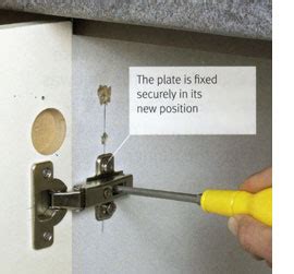 Be sure to support the door while doing this.vnow with the door removed, lay it on a table and remove the rest of the screws, two on each hinge, and then remove the hinge from the pocket. HOME DZINE Kitchen | Repair broken cabinet hinge