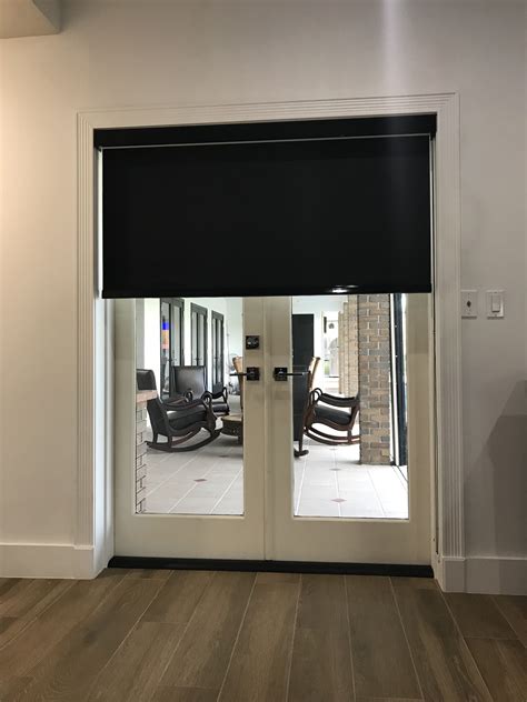 Blinds offer a great way to add a decorative touch to a space whilst providing you with practical elements such as keeping the space warm by choosing. Black Blackout Roller Shades with Black Cassette Track by ...