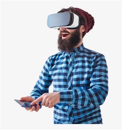 Virtual Reality Man Man With Vr Headset Transparent Png 650x800