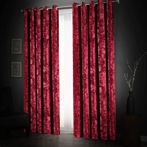 Ah Homeware Soft Crushed Velvet Curtains 90 X 90 Fully Lined Ring Top