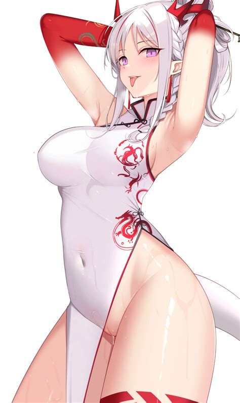 Rule 34 P Absurdres Arknights Armpits Arms Up Ateoyh Bangs Bare Shoulders Braid Breasts China