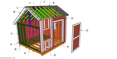 Plywood sheathing, clapboard siding, asphalt shingles. Building a 10×10 saltbox shed | MyOutdoorPlans | Free ...