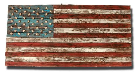Hand Crafted Distressed Wood American Flag By Chris Knight Creations