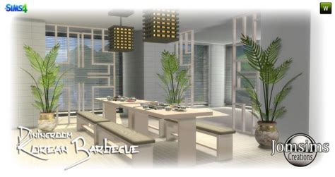 Jom Sims Creations Korean Barbecue Diningroom Sims 4 Downloads
