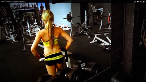 Wallpaper Renae Thomas Fitness Model Barbell Gyms Exercising Skinny Dumbbells Back
