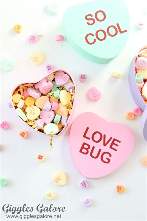 Painted Conversation Heart Boxes Valentines Diy Valentine Crafts