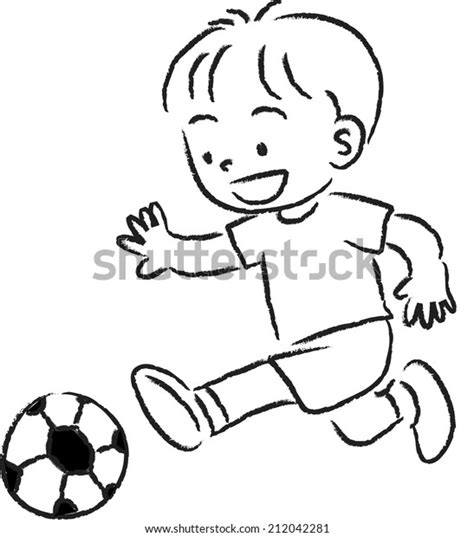 A Boy Playing Football Drawing Find This Pin And More On Boy Playing