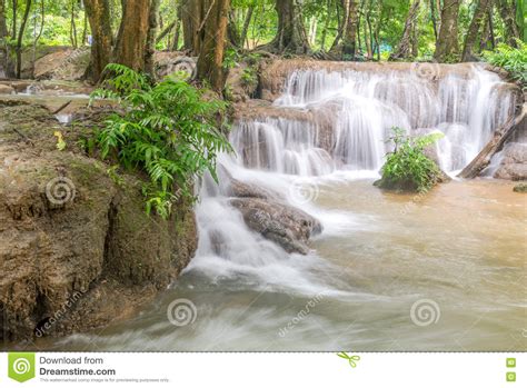 Waterfall And Forest At Kanjanaburi Thailand Aug 2016 Stock Photo