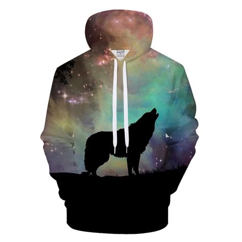 Animal Hoodies Galaxy Sweatshirt 3d Wolf Hoody Men Tracksuit Brand