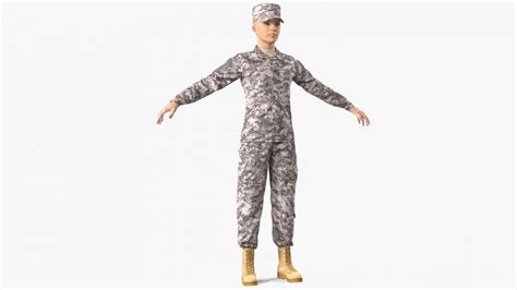 Female Soldier Military Acu Rigged 3d Model 3d Molier International