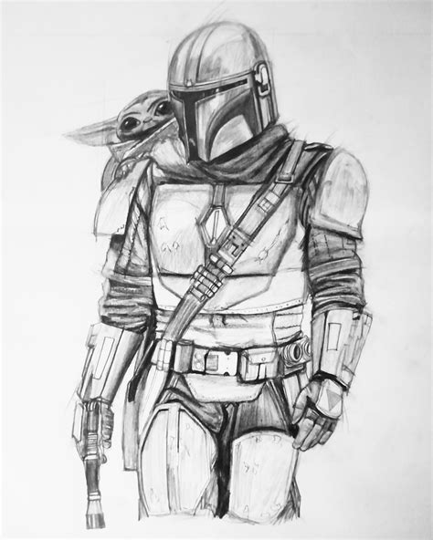 How To Draw The Mandalorian Step By Step Easy At Drawing Tutorials
