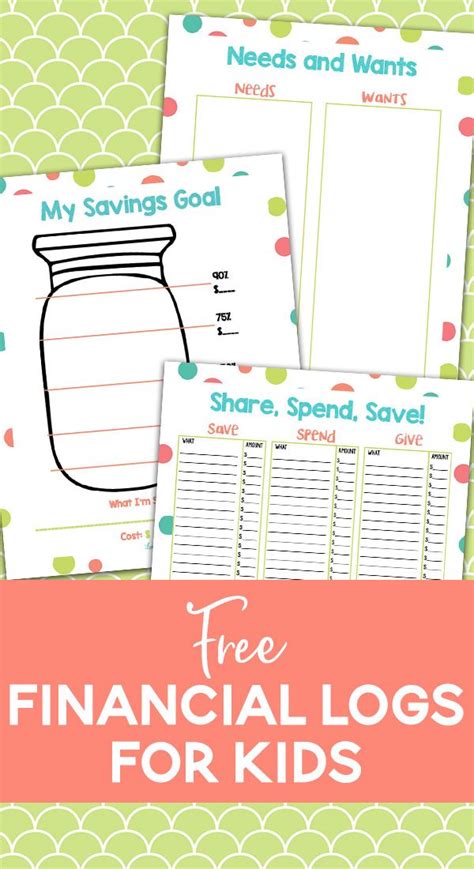 Free Financial Literacy Printables Teaching Kids How To Manage Money