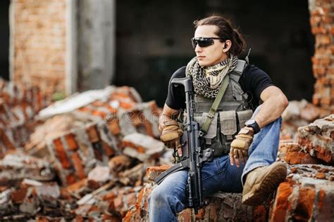 Private Military Contractor During The Special Operation Stock Image