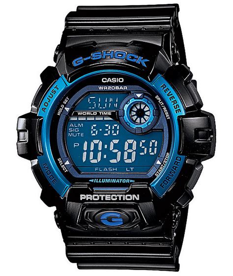 G Shock G8900a 1 Classic Black And Cobalt Digital Watch Zumiez