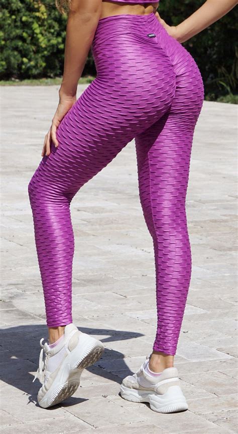 Leggings Anti Cellulite Honeycomb Textured Scrunch Booty Top Rio Shop