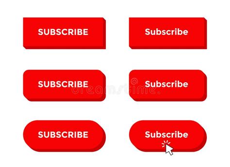 Click 3d Subscribe Button Icon Vector Elements Of Channel