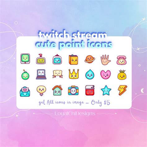 Cute Point Icons Twitch Channel Points Graphics Ready To Use Etsy