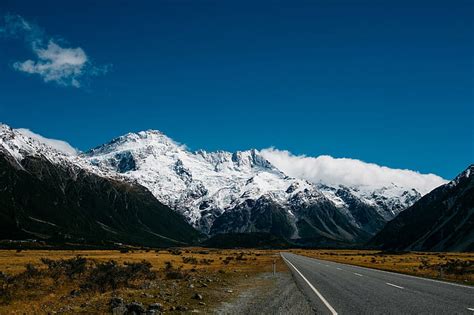 Hd Wallpaper Rocks Sky Blue Mountains New Zealand Nature Road