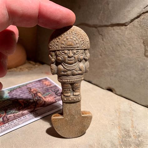 Pre Columbian Inca Tumi Timu Ceremonial Knife Artifact Replica Peruvian Art