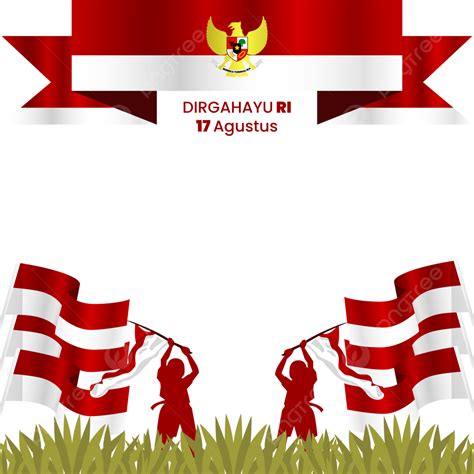 Moldura De Borda Aberta 17 Agustus Kemerdekaan Indonésia Bendera