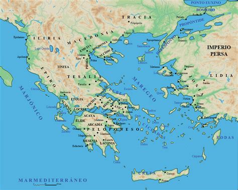 Mapa De Grecia Antigua