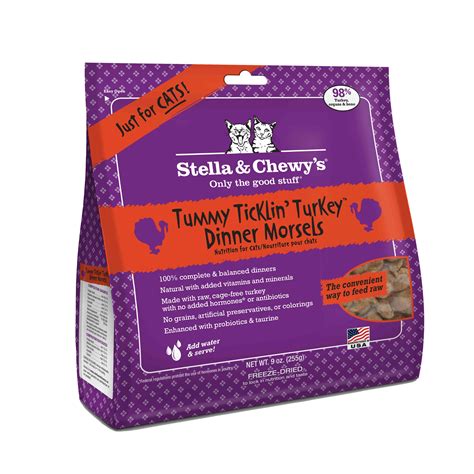 Stella And Chewys Freeze Dried Tummy Ticklin Turkey Dinners For Cats 9oz
